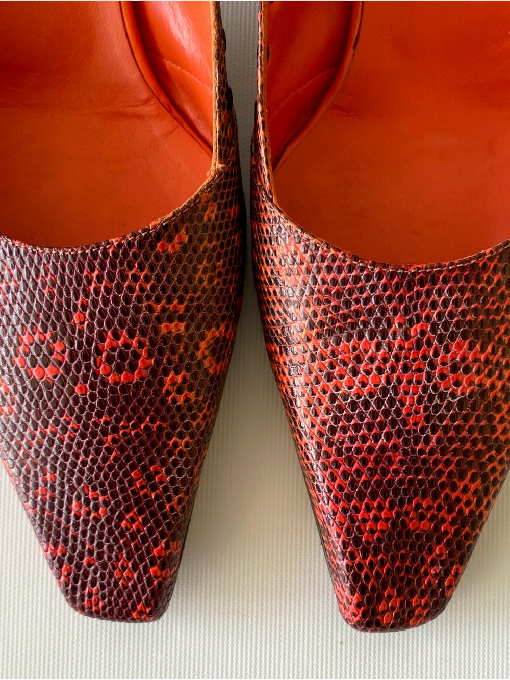 Authentic Bottega Veneta snakeskin square toe heels. ❤️ - Picture 5 of 8